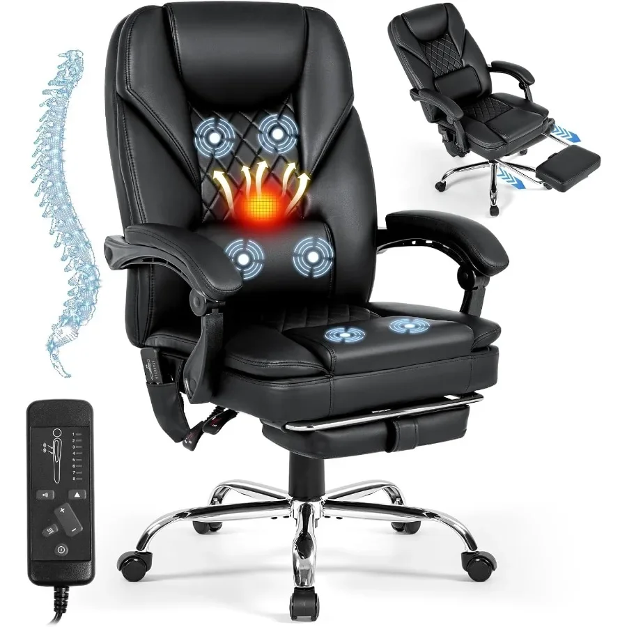Massage - Fauteuil de bureau chauffant avec fonction